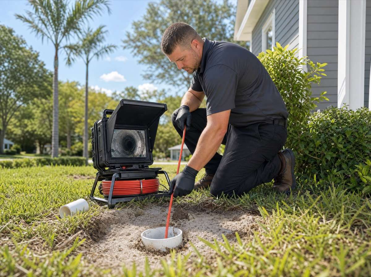 Inspection equipment used to evaluate a septic system