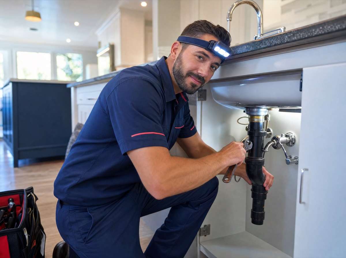 Plumber inspecting older supply lines